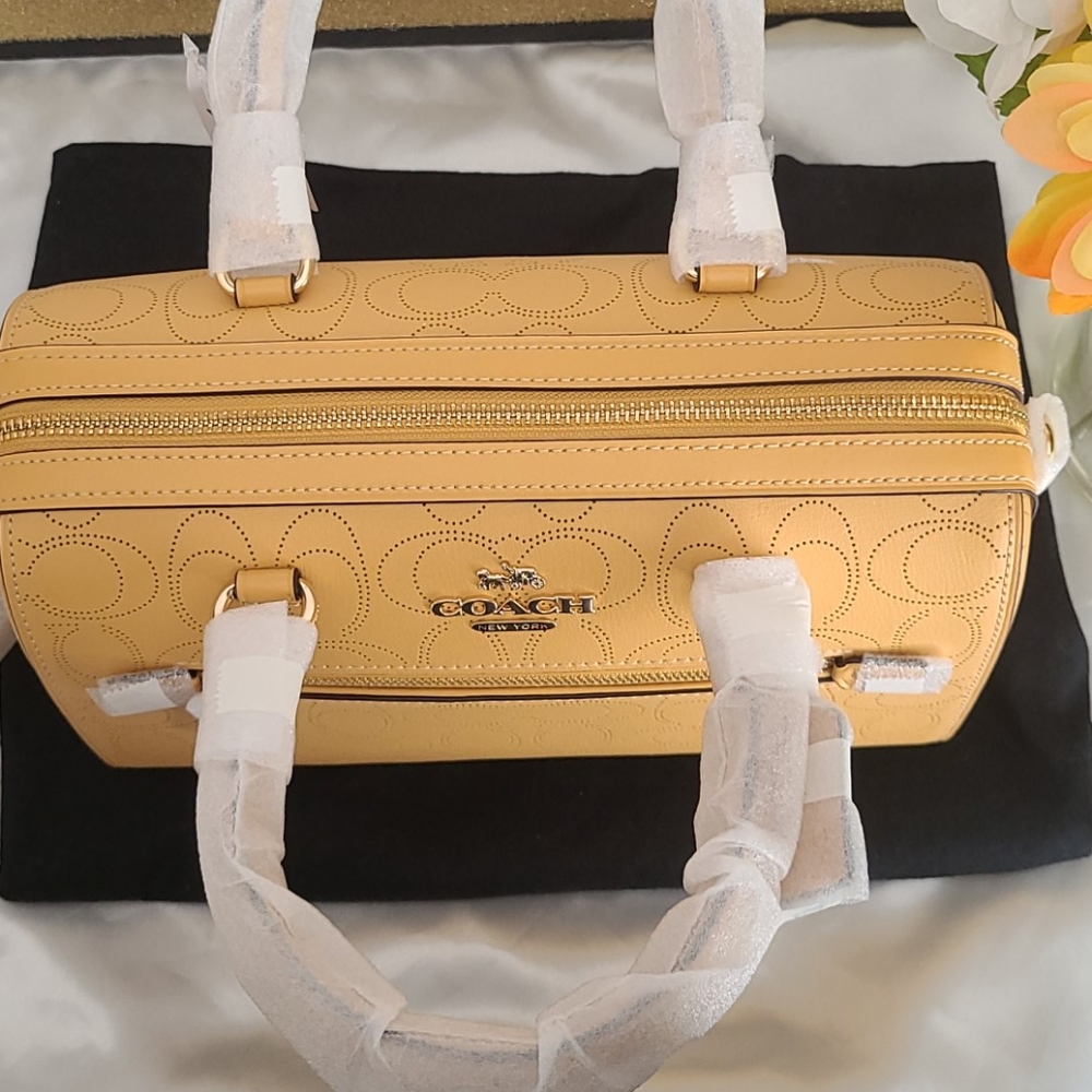 COACH ROWAN PERFORATED LOGO TOP HANDLE TOTE - Picture 5 of 16